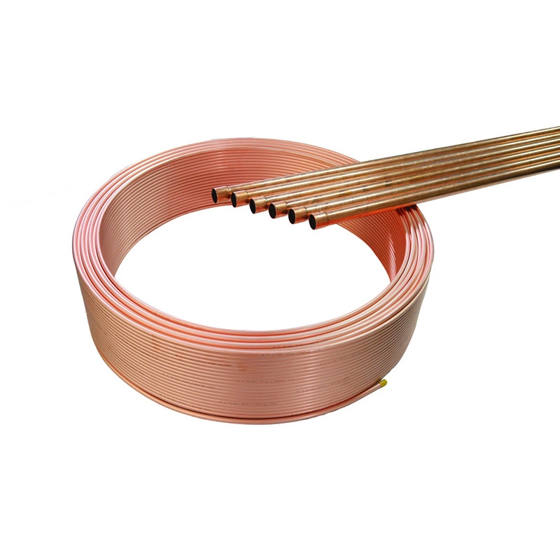Tubo de cobre enrolado desengordurado médico