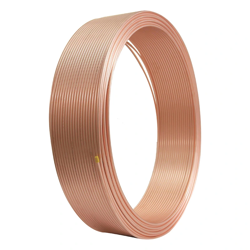 Tubo de cobre em espiral desengordurado com oxigênio médico